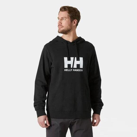HELLY HANSEN Men's HH Logo Hoodie Size L In Black - Picture 1 of 9